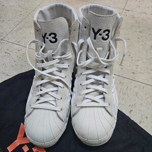 Y-3 by Yohji Yamamoto high top white sneakers